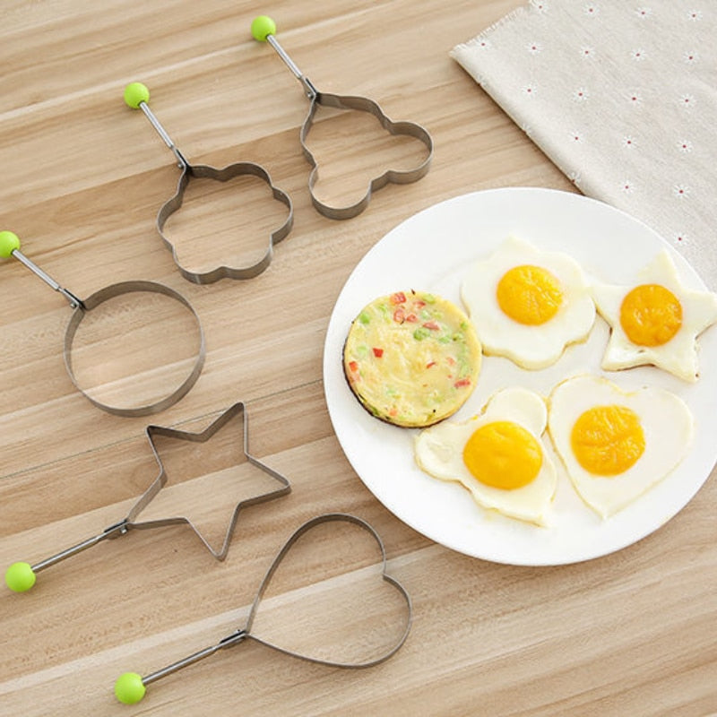 Stainless Steel 5 Style Fried Egg Pancake Shaper Omelette Mold Mould Frying Egg Cooking Tools Kitchen Accessories Gadget Rings